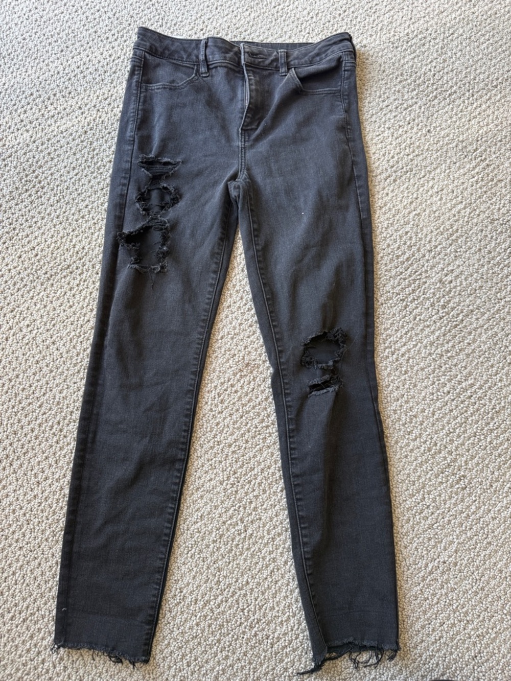 American Eagle Outfitters Black Ripped Skinny Jeans